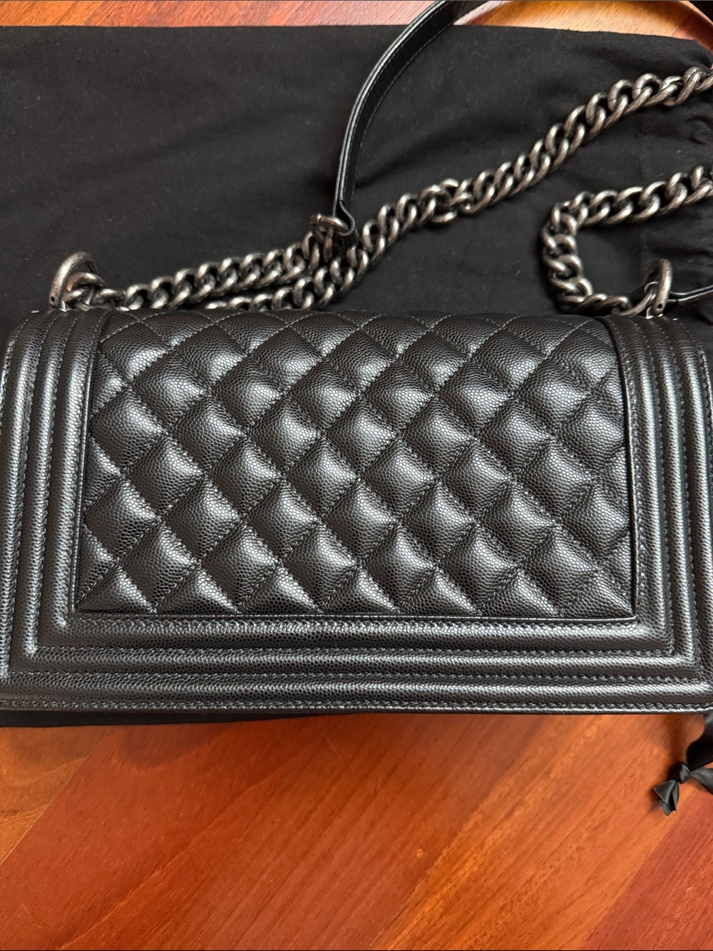 CHANEL Black Quilted Leather Medium Boy Flap Shoulder and Crossbody Bag - Picture 8 of 12
